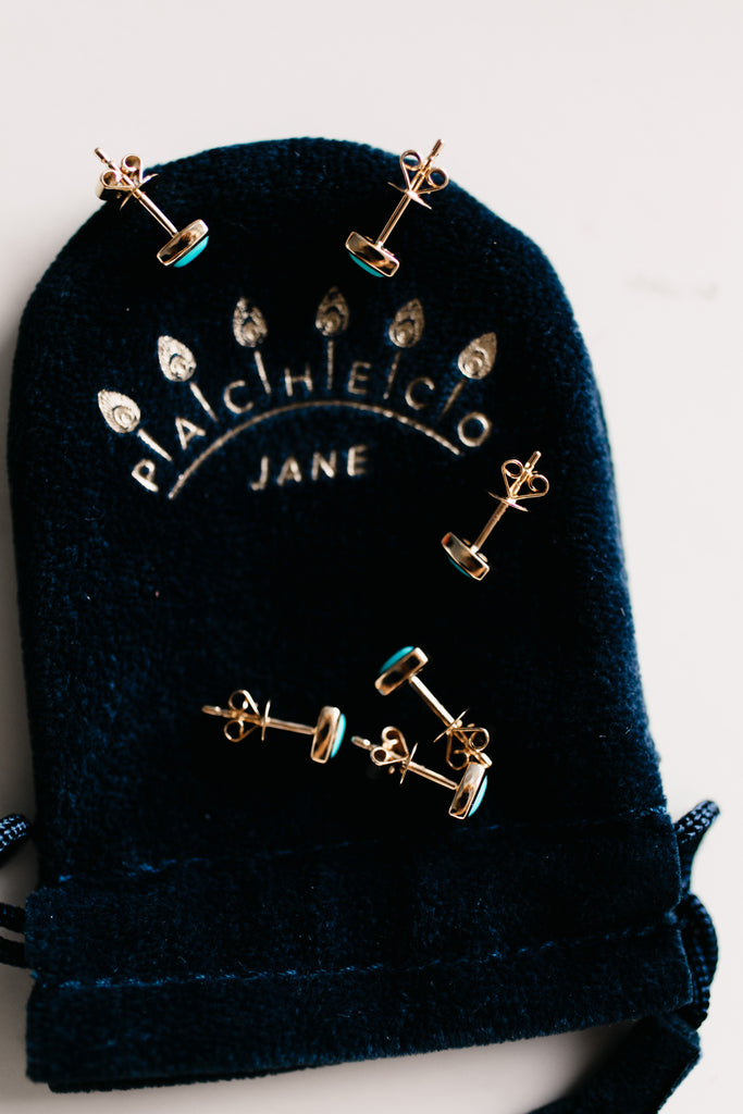 Sleeping Beauty Turquoise Rodeo Barrel Earrings